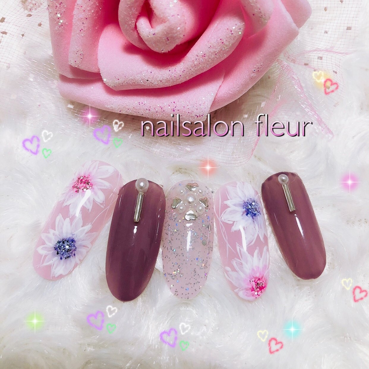 春 ハンド フラワー ベージュ ピンク Nailsalon Fleurのネイルデザイン No ネイルブック