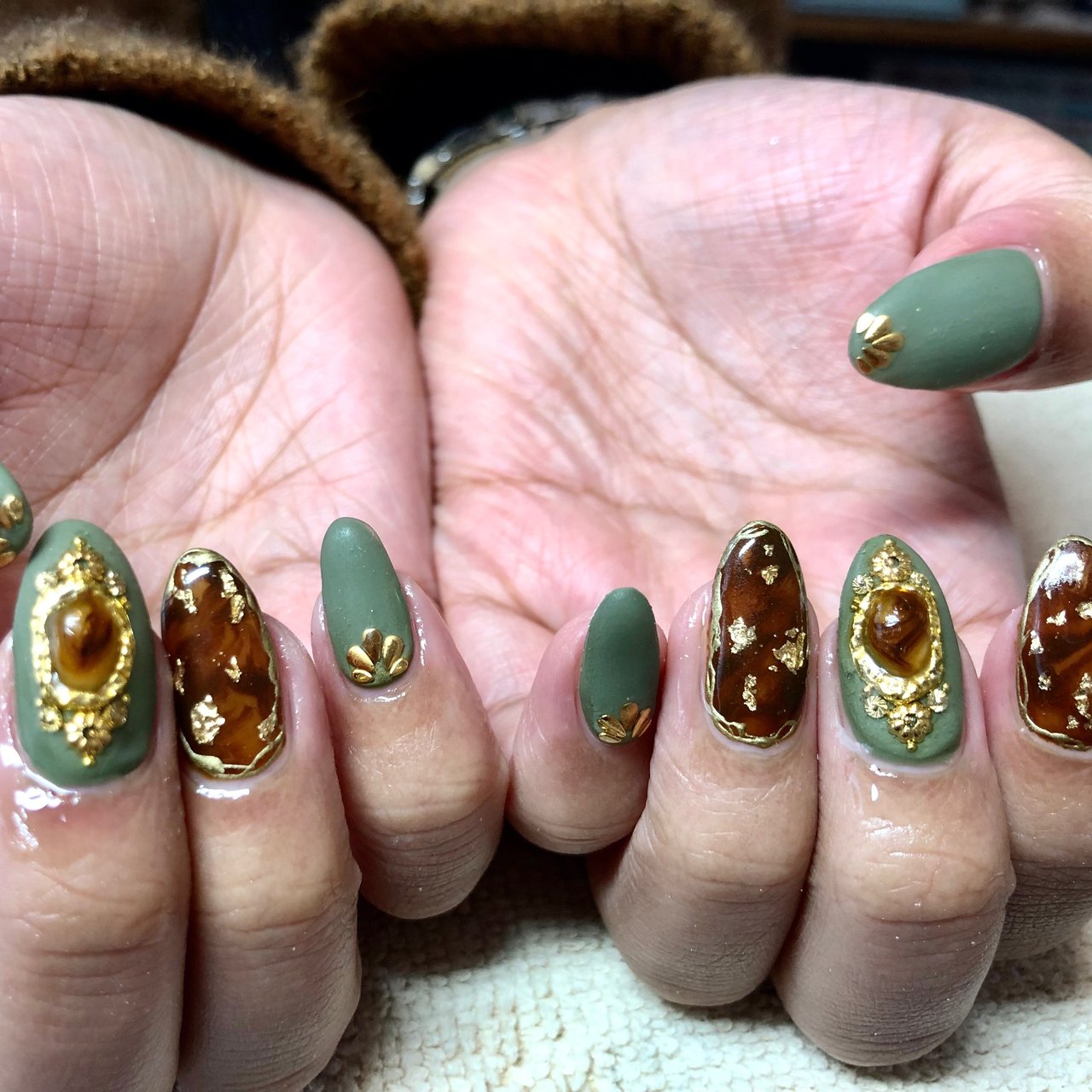 秋 冬 ボヘミアン エスニック ミディアム Nail Vieartのネイルデザイン No ネイルブック