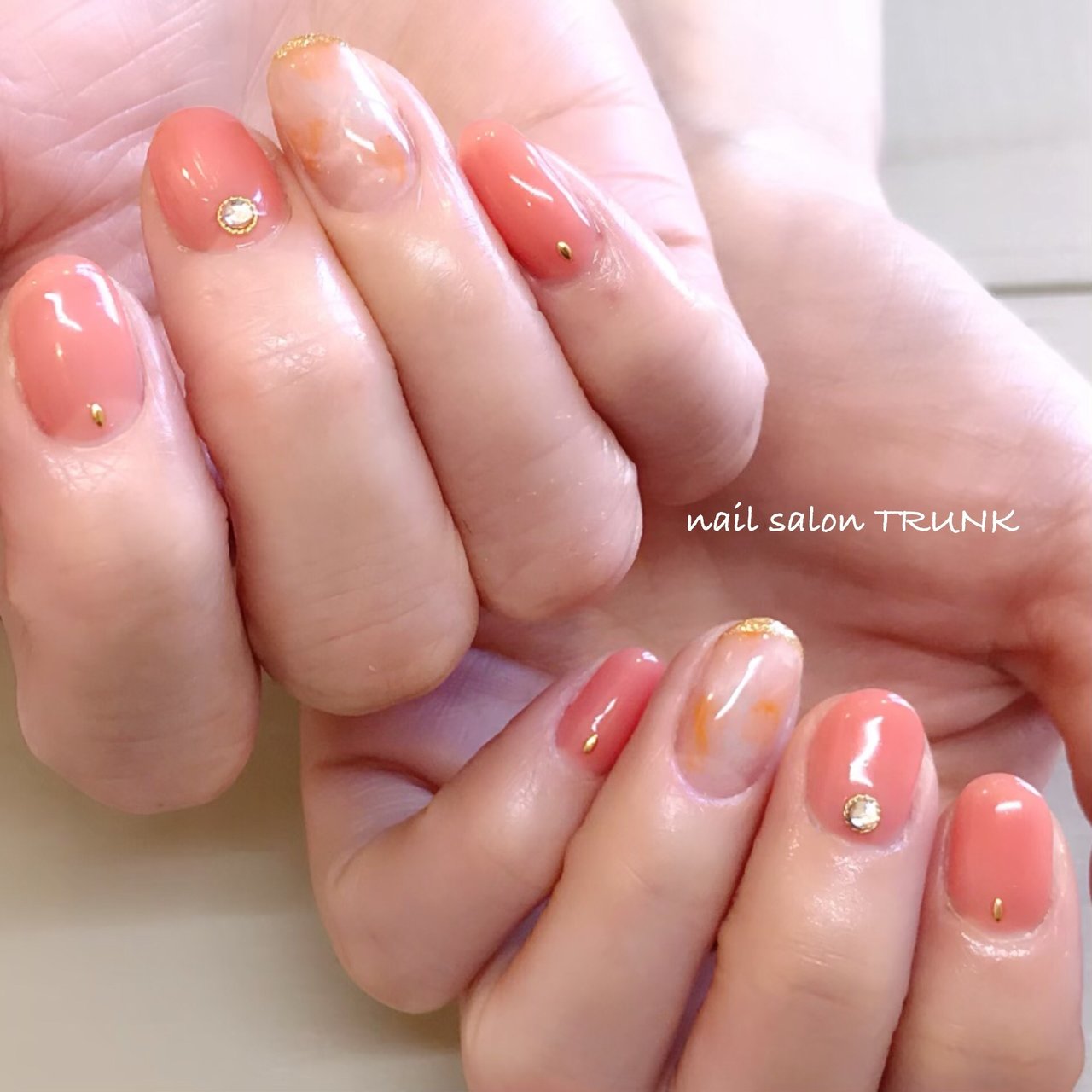 春 ハンド シンプル マーブル ショート Nail Trunkのネイルデザイン No ネイルブック