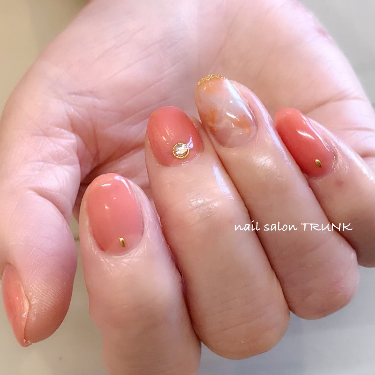 春 ハンド シンプル マーブル ショート Nail Trunkのネイルデザイン No ネイルブック