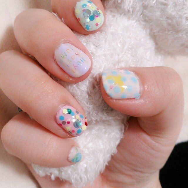 ハンド 痛ネイル ストライプ デコ ドット たたたのネイルデザイン No ネイルブック