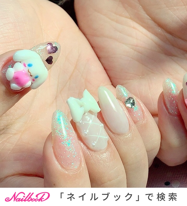 ハンド/ホワイト/クリア/ピンク/お客様 - Nail Atelier Oukaの