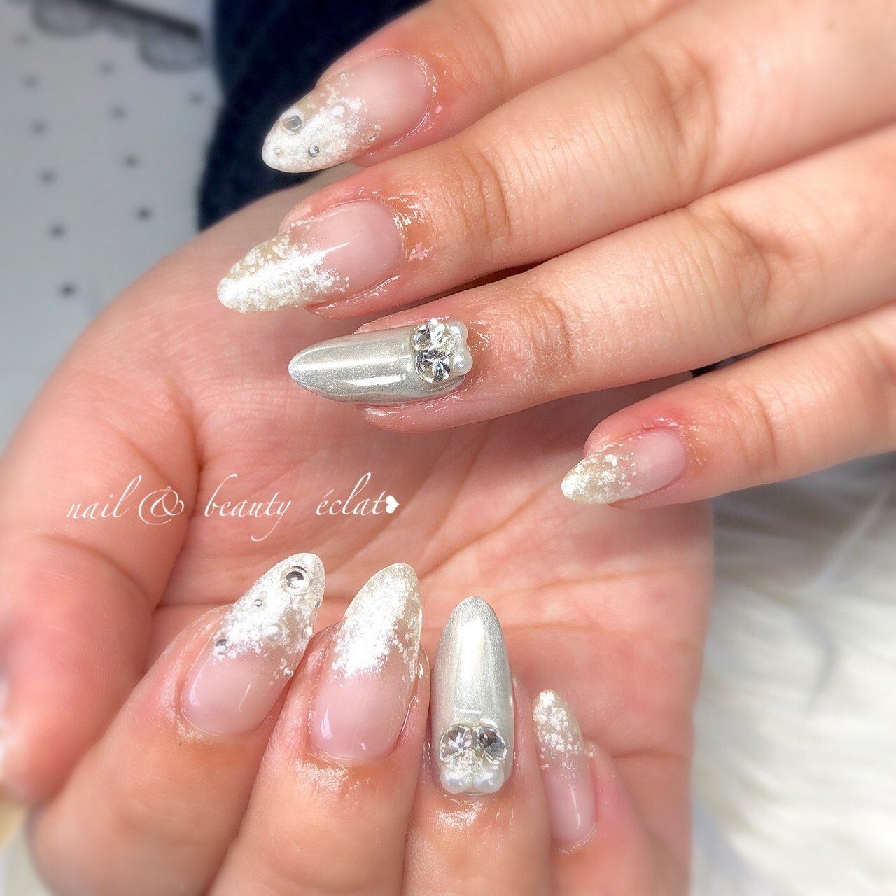 ホワイト シルバー Nail Beauty Eclat のネイルデザイン No ネイルブック