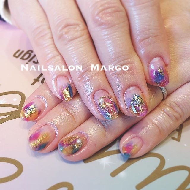 オールシーズン ハンド グラデーション シースルー ニュアンス Margo3のネイルデザイン No ネイルブック