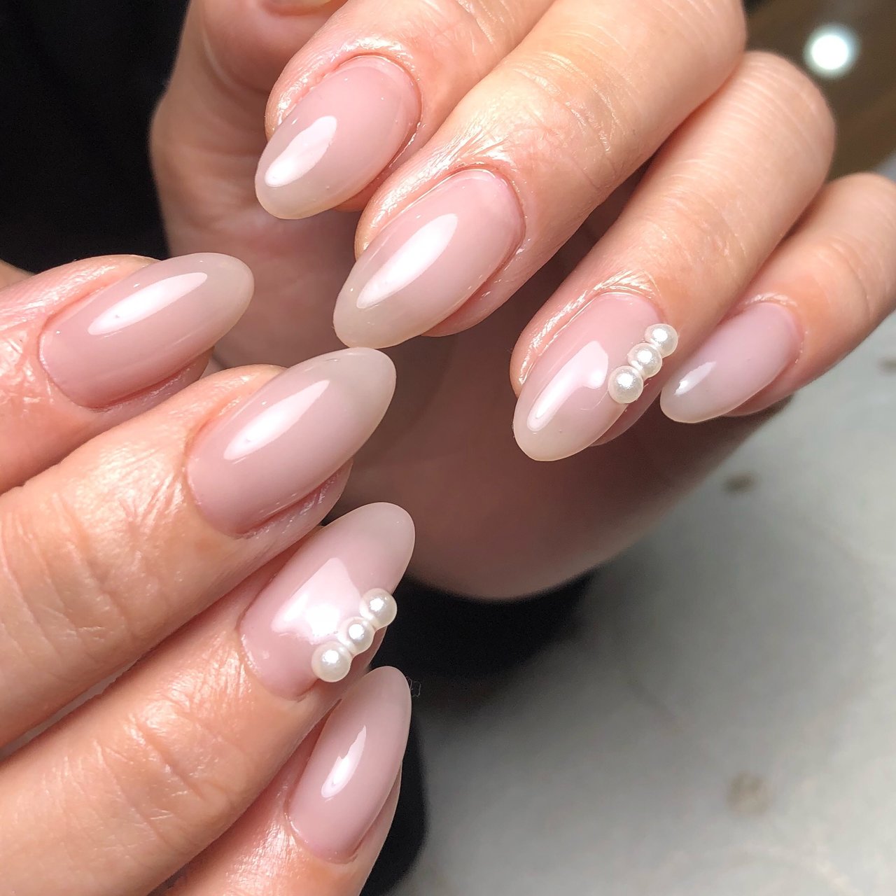 春 オールシーズン オフィス ワンカラー パール Nail Salon Allium アリウムのネイルデザイン No ネイル ブック