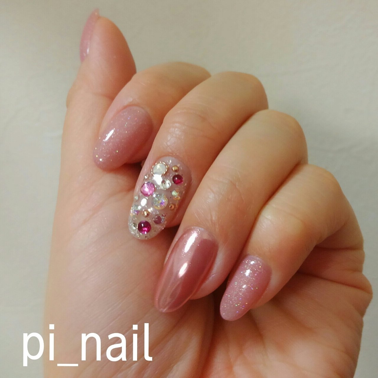 春 シンプル ワンカラー ミラー ピンク Pi Nailのネイルデザイン No 4054822 ネイルブック