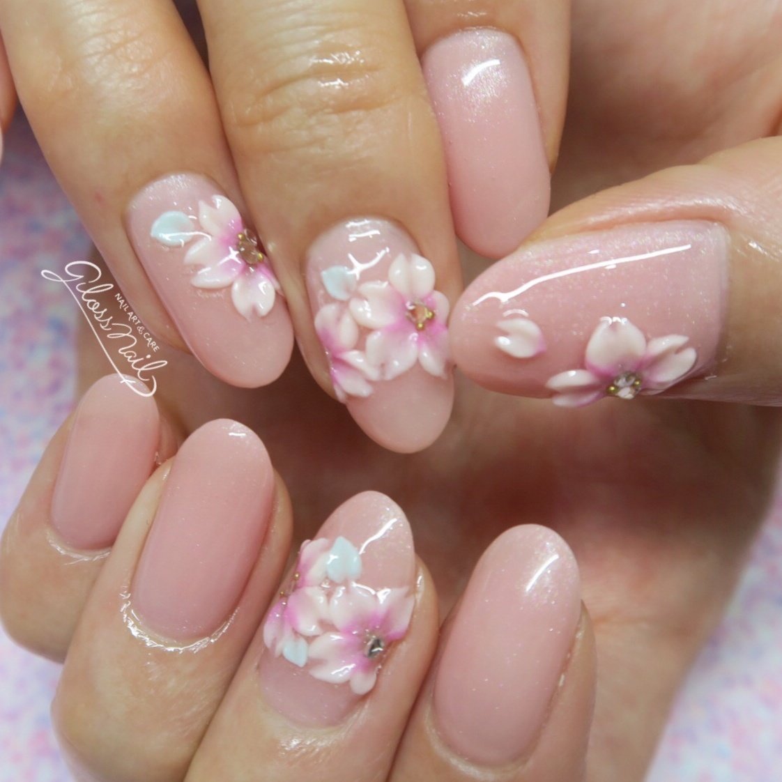 春 成人式 入学式 ブライダル ハンド Glossnail Manaのネイルデザイン No ネイルブック