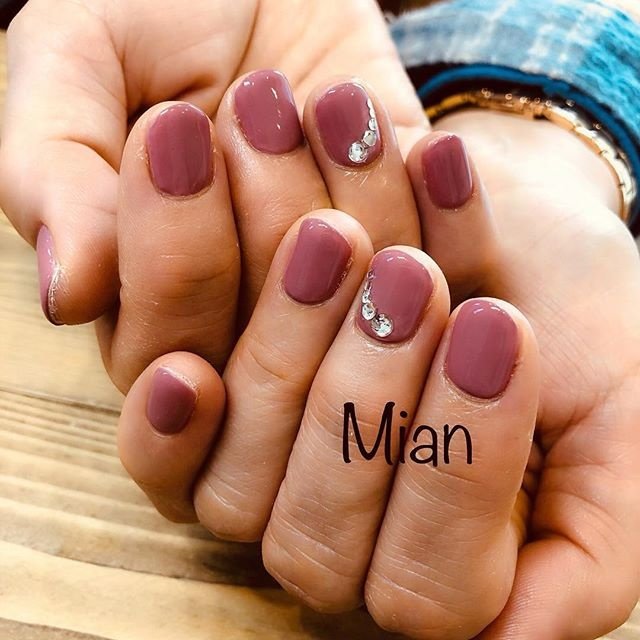 オールシーズン パーティー ハンド シンプル ワンカラー Nailsalon Mianのネイルデザイン No ネイルブック