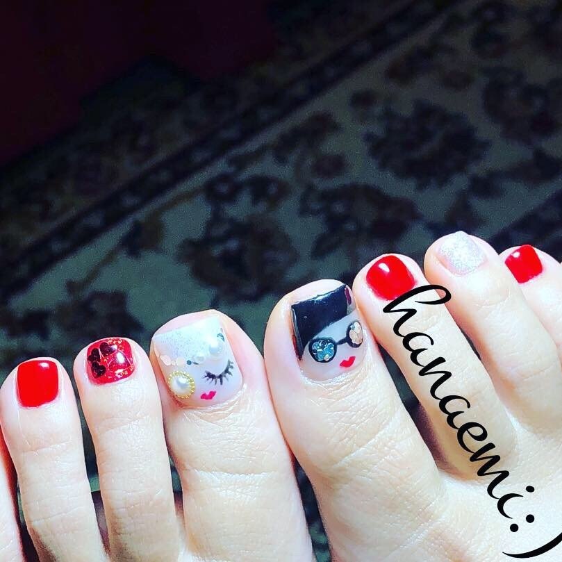 オールシーズン 女子会 フット ショート ホワイト Nail Smile Hanaemiﾟ ﾟஐ美沙 のネイル デザイン No ネイルブック