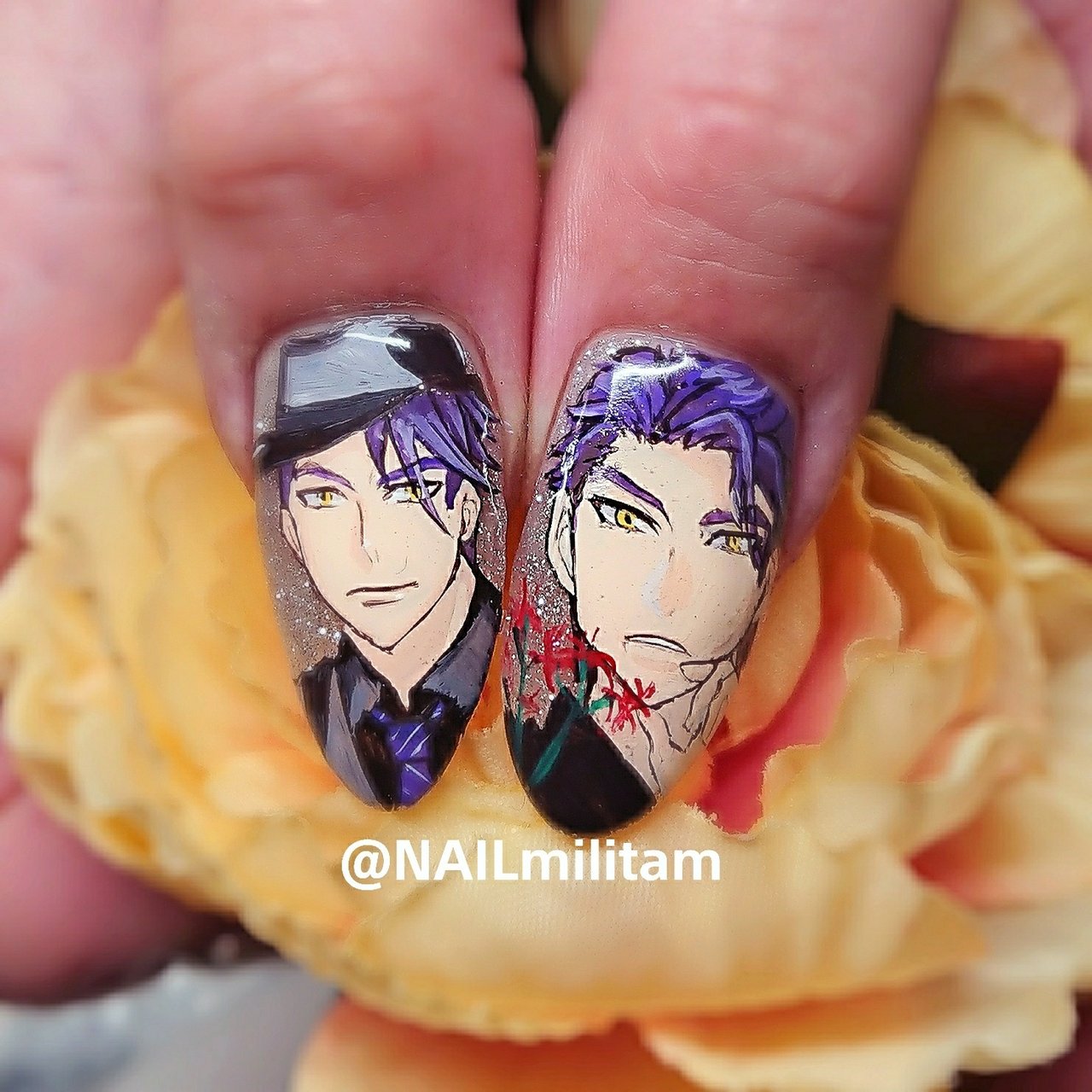 ハンド ラメ 痛ネイル キャラクター ミラー ミリ Militamのネイルデザイン No ネイルブック