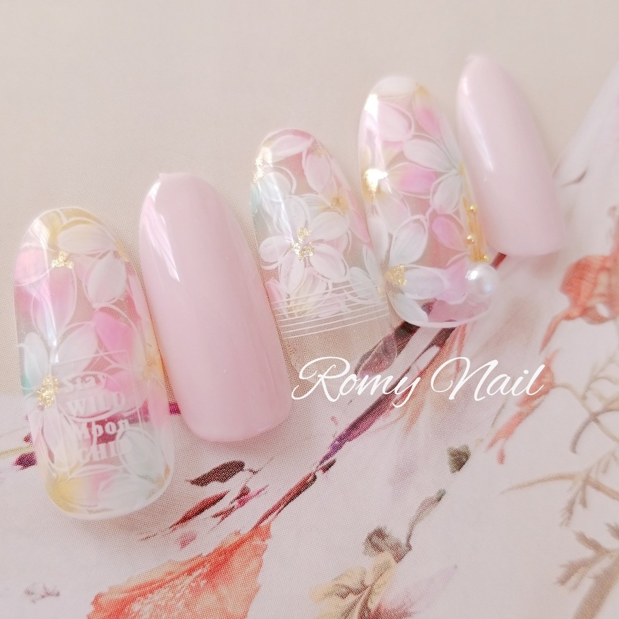 ホワイト ピンク パステル Romy Nailのネイルデザイン No 4059947 ネイルブック