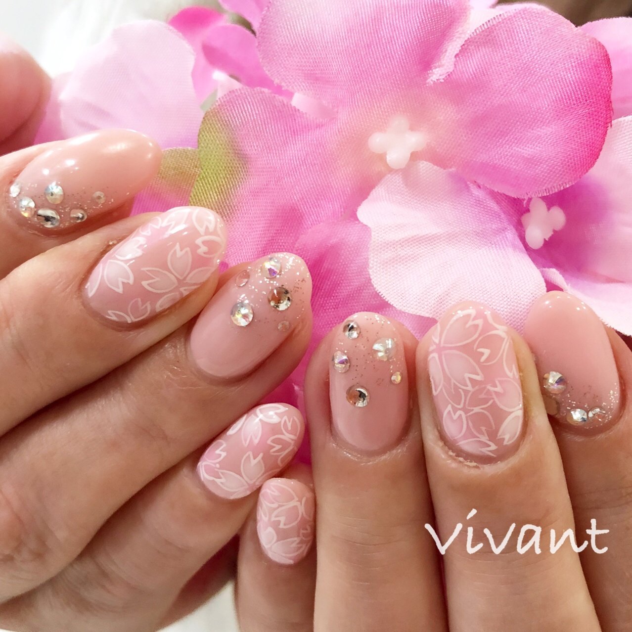 春 卒業式 入学式 ハンド ワンカラー Vivantのネイルデザイン No ネイルブック