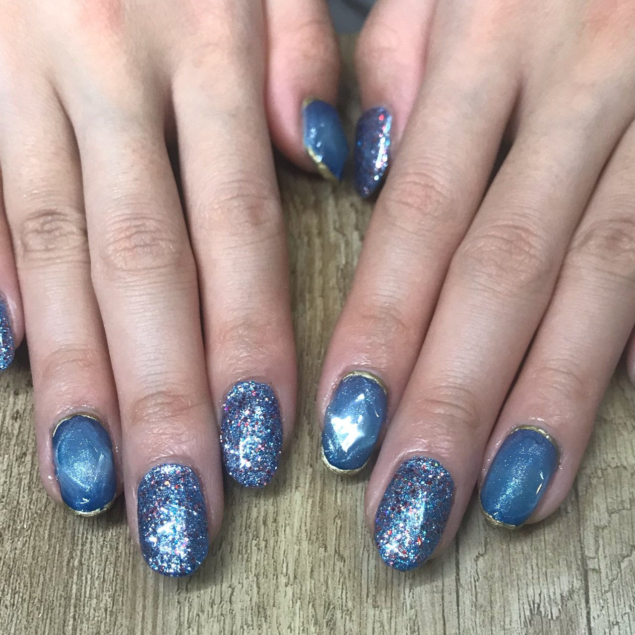 春 ハンド ショート 水色 ブルー Nailsalon Neiviのネイルデザイン No ネイルブック