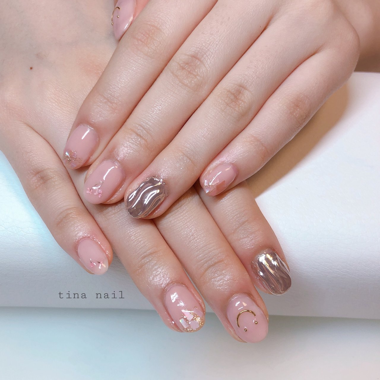 オールシーズン ハンド ピンク ジェル ネイルモデル Tina Nailのネイルデザイン No 4061120 ネイルブック