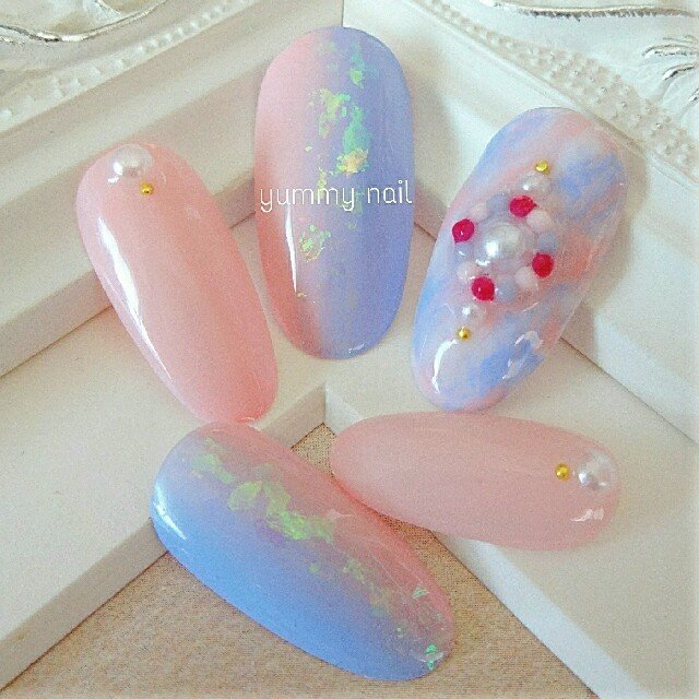 春 デート ハンド グラデーション タイダイ Yummynail Yuminのネイルデザイン No ネイルブック