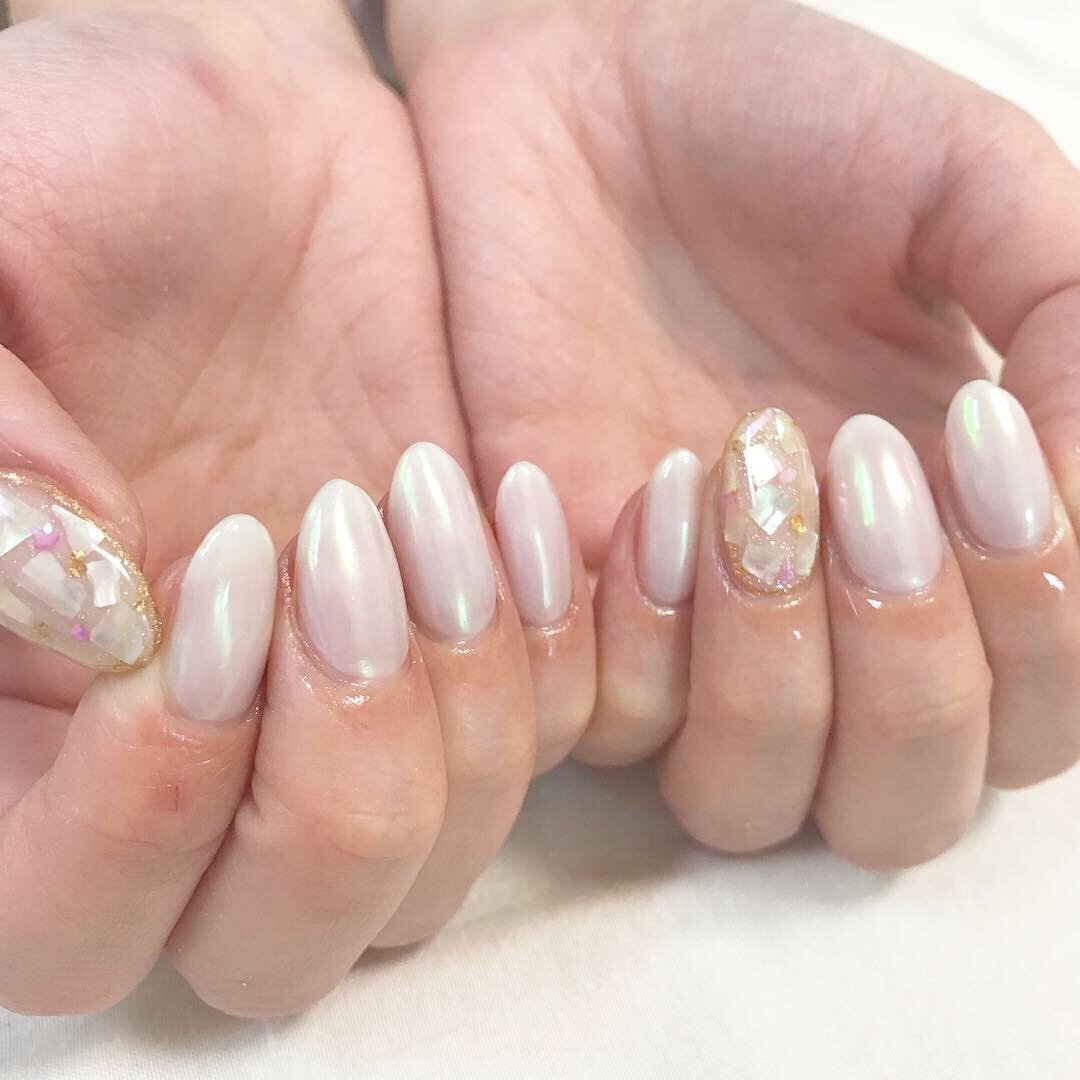 春 夏 ハンド シンプル シェル Naturallyのネイルデザイン No ネイルブック