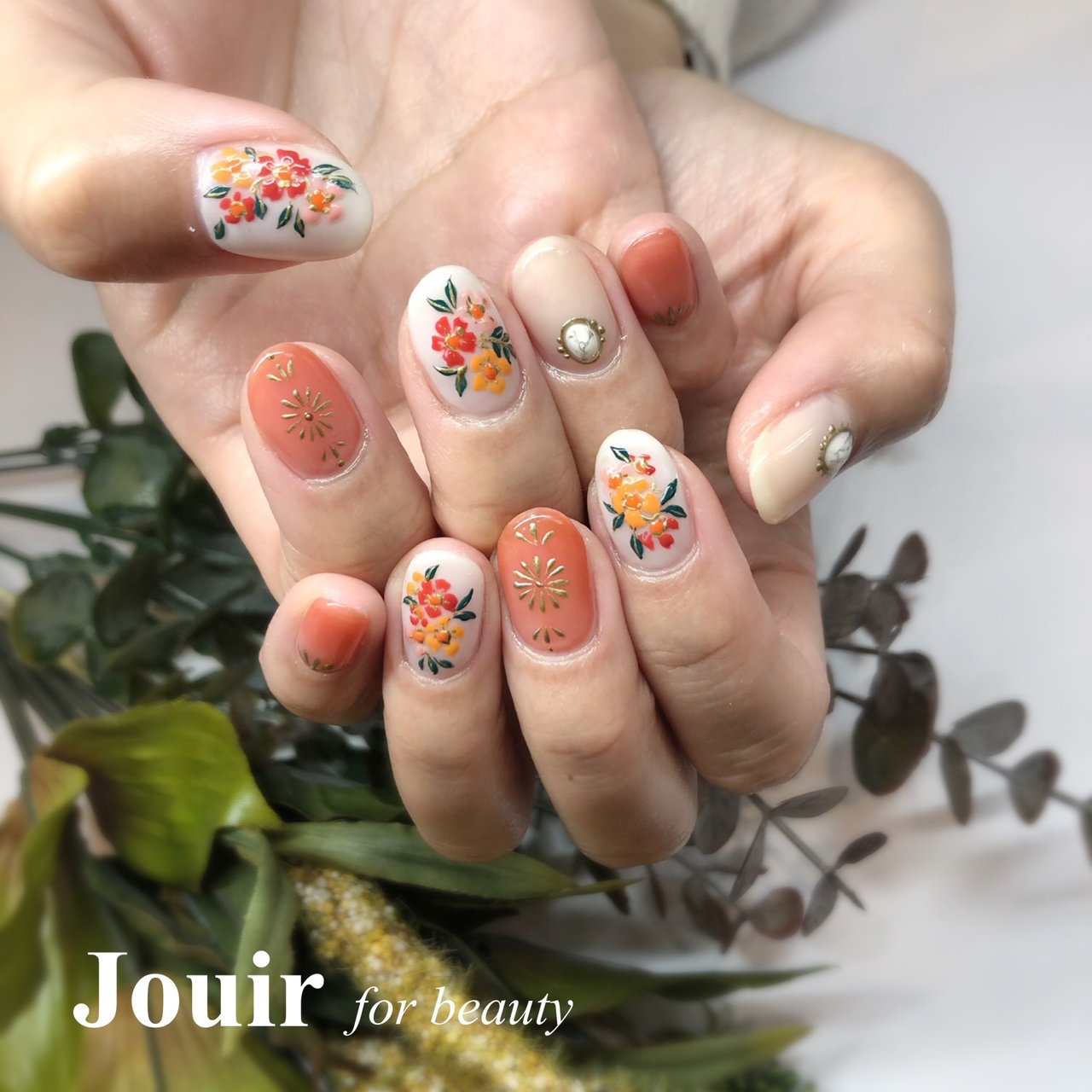 ボヘミアン シースルー レース クリア ベージュ Jouir For Beauty Hair Nail Eyelash のネイル デザイン No 407 ネイルブック