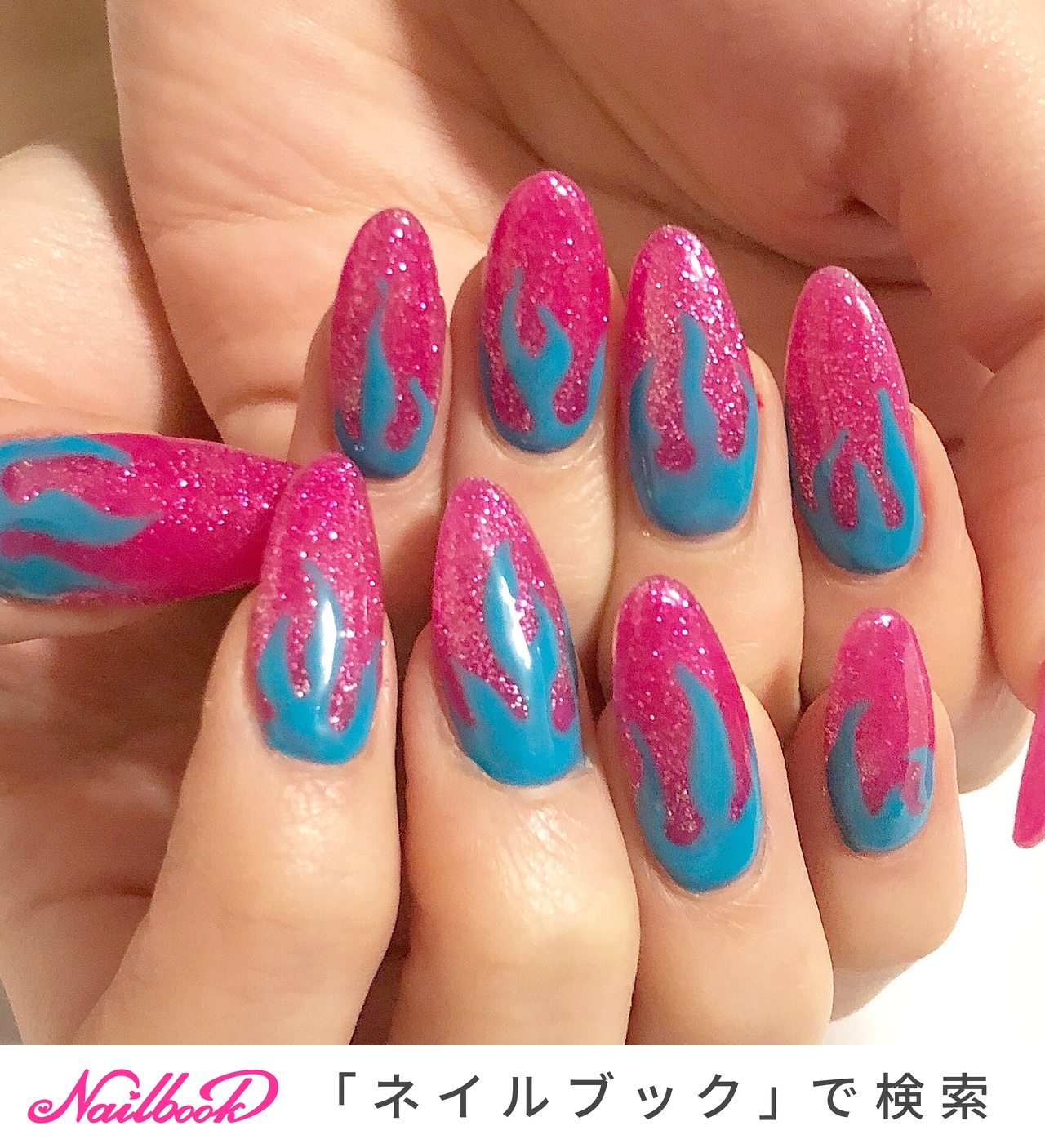 オールシーズン ハンド ピンク ブルー ビビッド Kotokoのネイルデザイン No ネイルブック