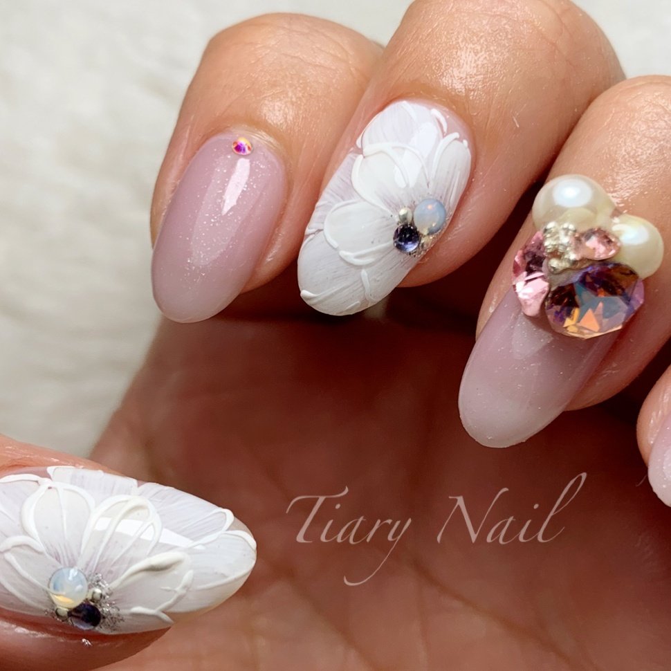 春 卒業式 入学式 ブライダル シンプル Tiarynail ティアリーネイルのネイルデザイン No ネイルブック