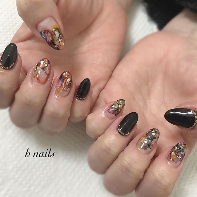 オールシーズン ハンド ワンカラー たらしこみ ニュアンス Higのネイルデザイン No ネイルブック