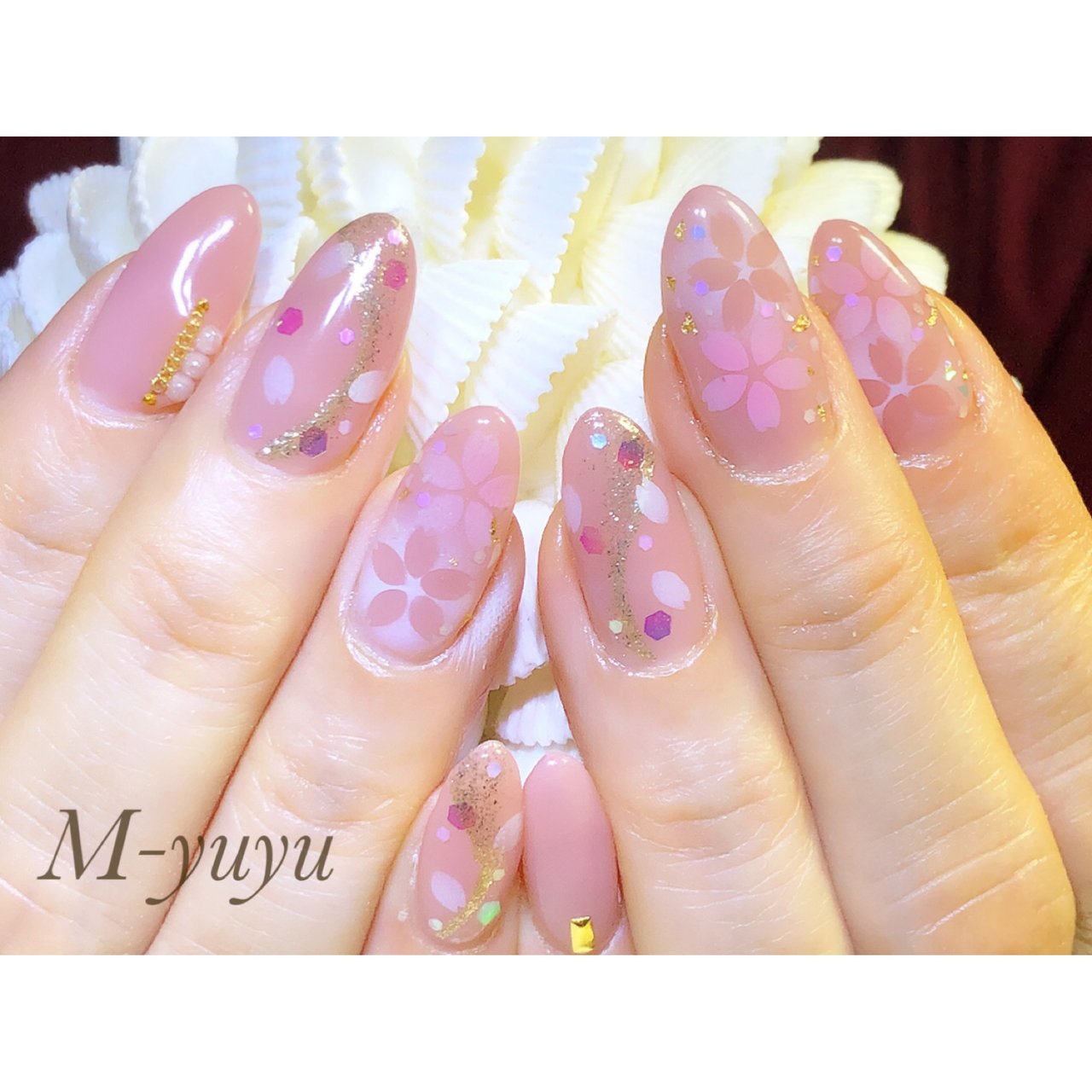 春 ハンド シンプル ラメ ワンカラー M Yuyuのネイルデザイン No ネイルブック