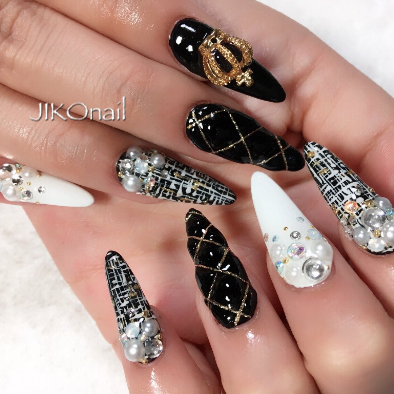 秋 冬 ハンド ツイード ロング Jikounailのネイルデザイン No ネイルブック