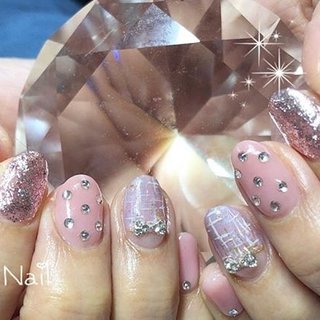 ☆A-405☆ネイルチップ ダークブラウンのぷっくりフラワーネイル