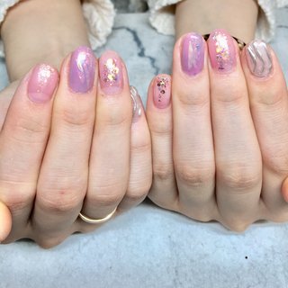 セロハン埋め込みネイルのネイルデザイン ネイルブック