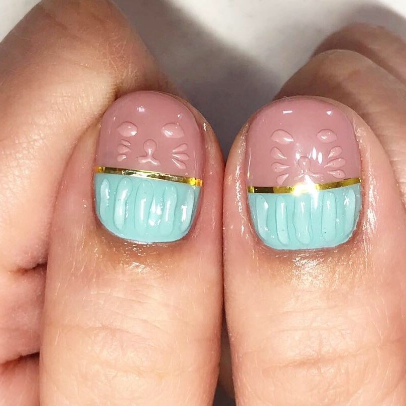 オールシーズン ハンド フラワー キャラクター ストライプ Ism Nailのネイルデザイン No ネイルブック