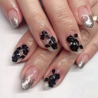 黒バラのネイルデザイン ネイルブック