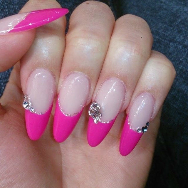 ハンド シンプル フレンチ ロング ピンク みさき のネイルデザイン No ネイルブック