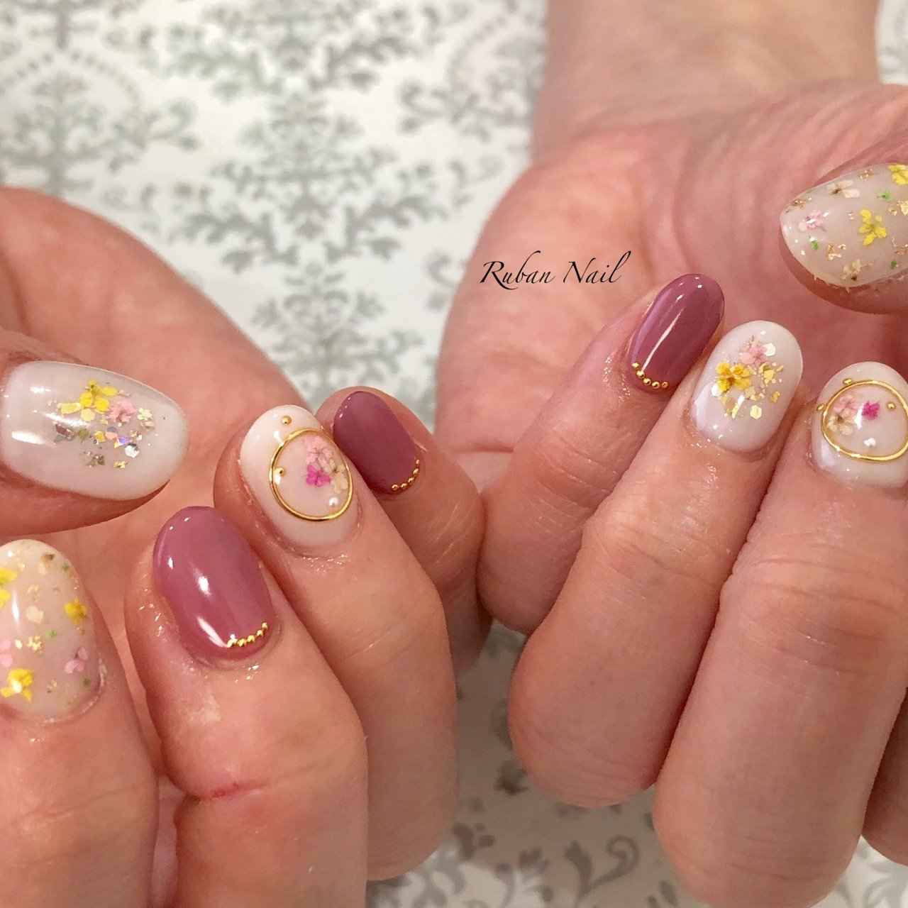 春入学式デート女子会ハンド Ruban Nailのネイルデザインno