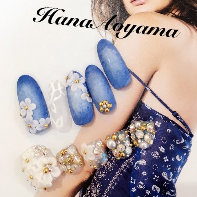 春 夏 デート ハンド フラワー Hanaaoyamaのネイルデザイン No ネイルブック