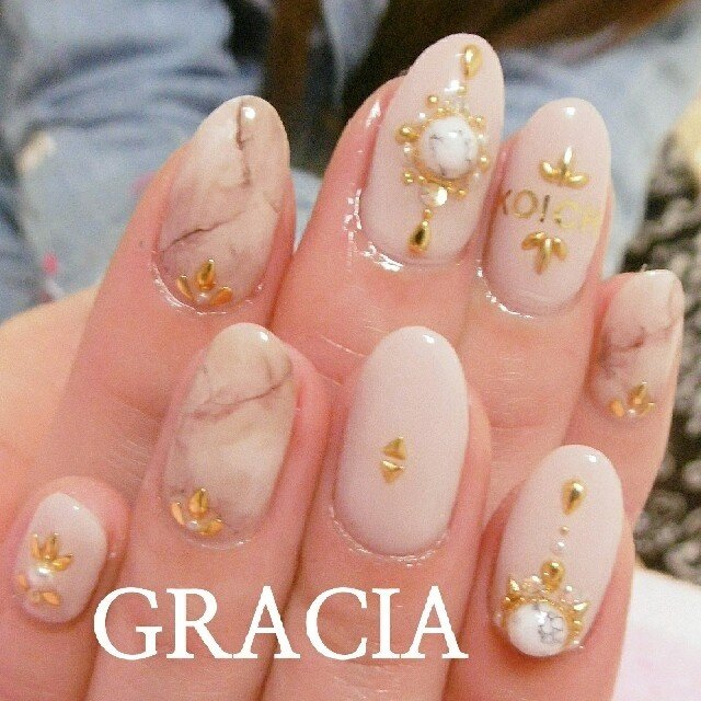 春 夏 オフィス ハンド エスニック Gracia Mのネイルデザイン No ネイルブック