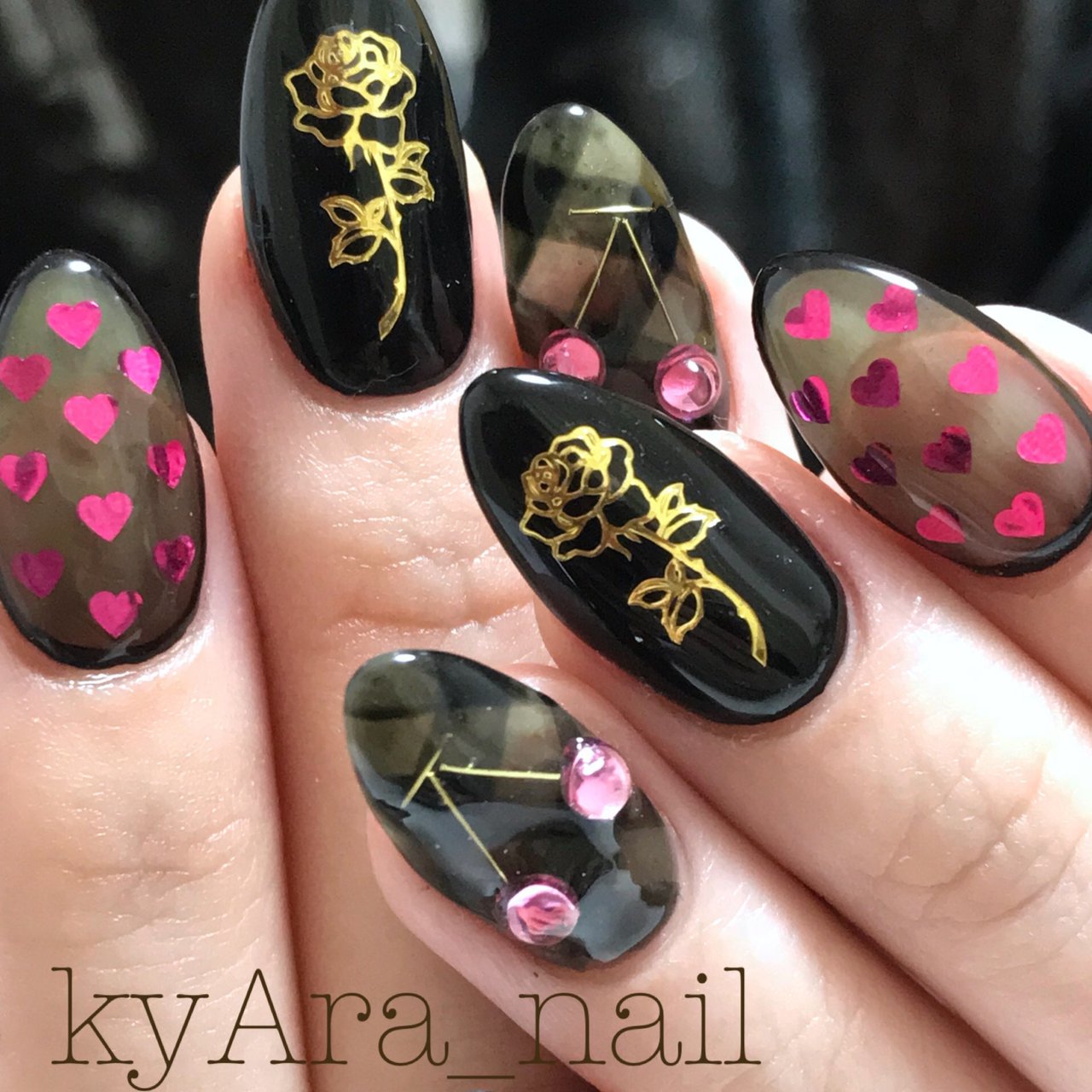 ハンド ハート シースルー デコ フルーツ Kyara Nailのネイルデザイン No ネイルブック