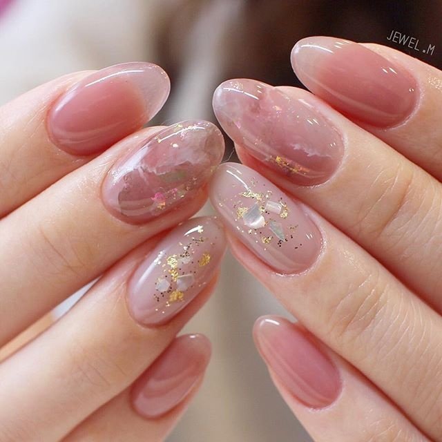 オールシーズン ハンド 大理石 ミディアム ピンク Nailsalon Jewelのネイルデザイン No 4108521 ネイルブック