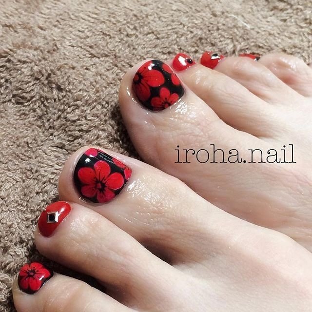 春 夏 オールシーズン お正月 フット Iroha Nail Neのネイルデザイン No 410 ネイルブック