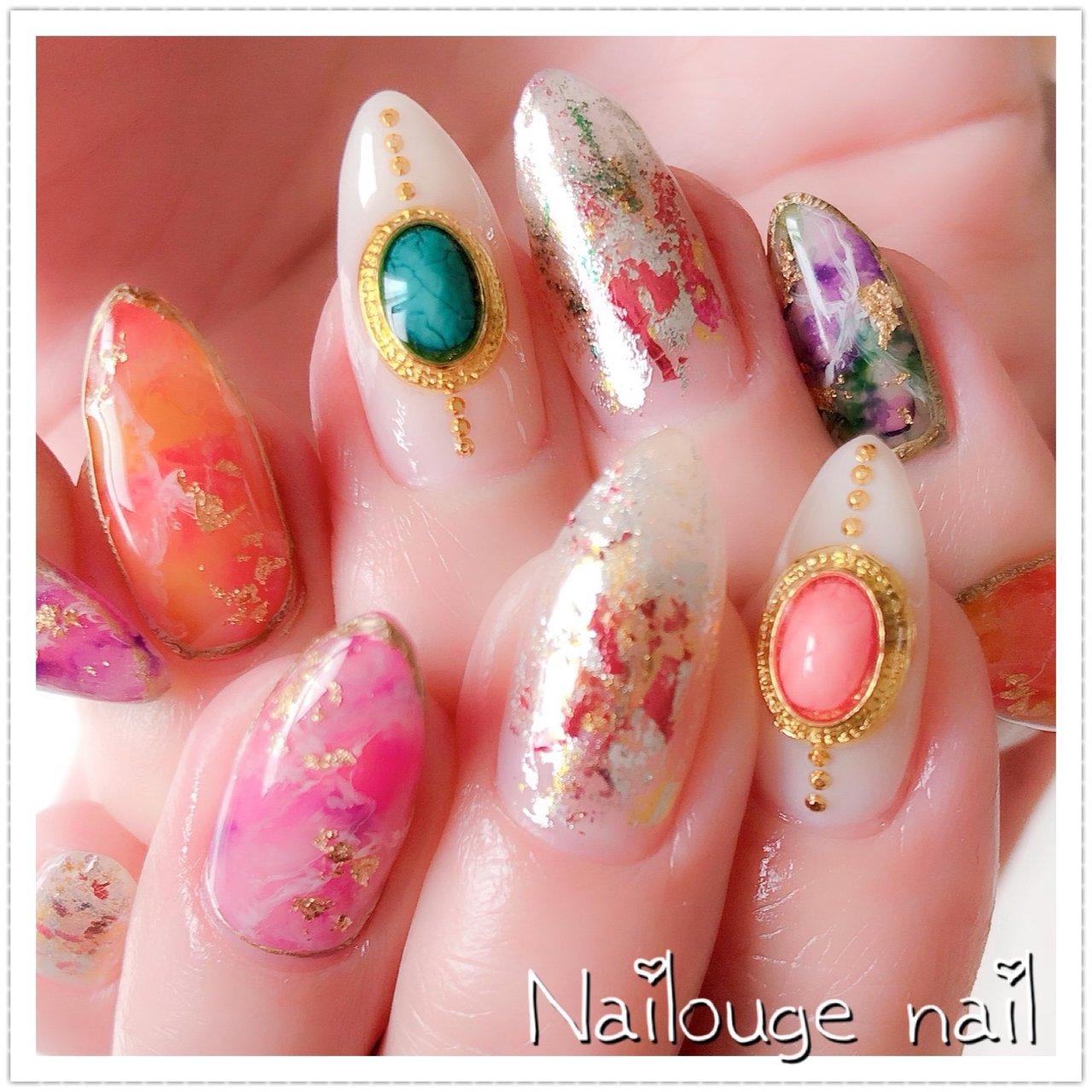 春 夏 デート 女子会 ハンド Nailsalon Nailougeのネイルデザイン No 4110906 ネイルブック