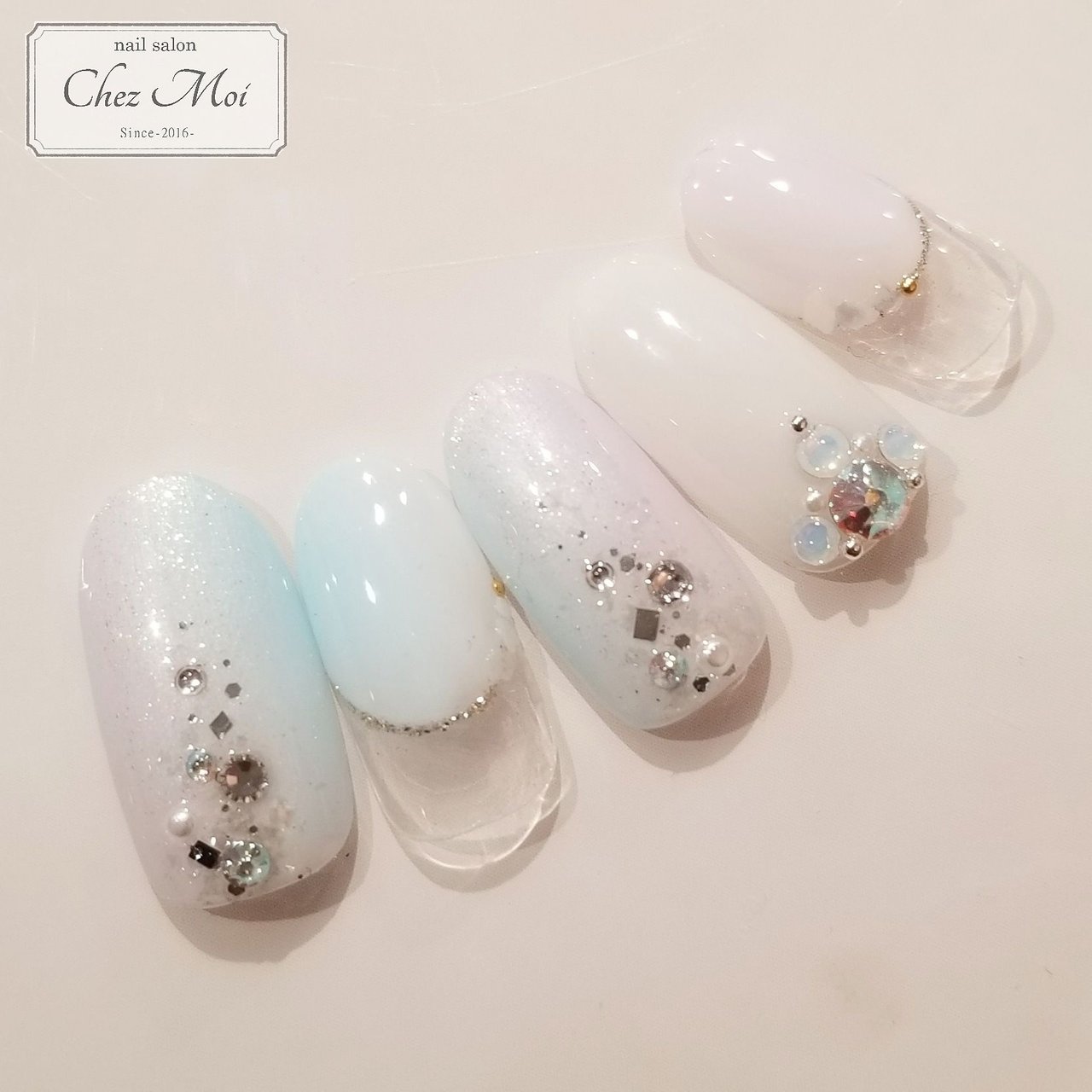 春 夏 オールシーズン 海 シンプル Nailsalon Chezmoiのネイルデザイン No ネイルブック