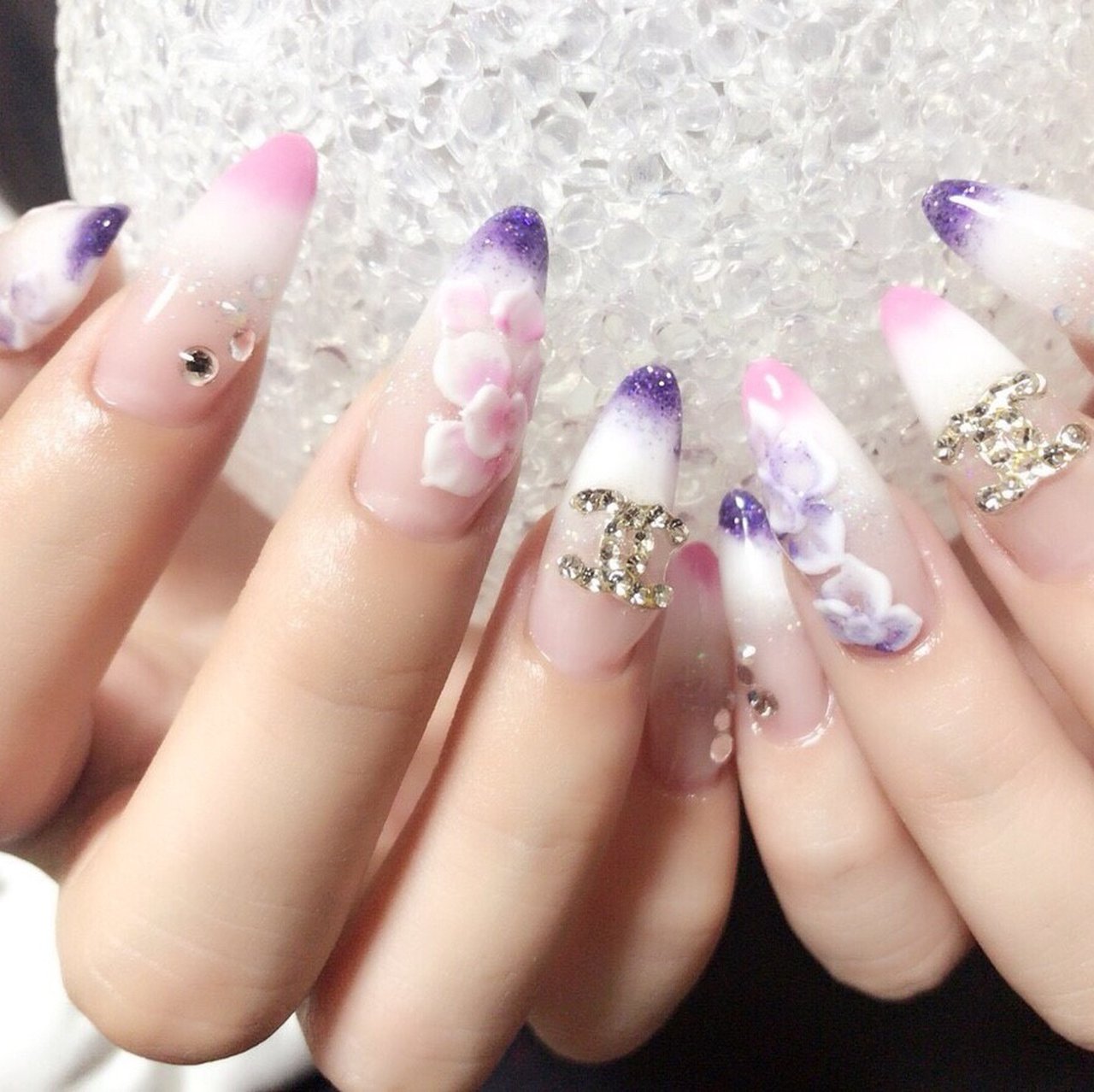オールシーズン 成人式 ハンド ロング スカルプチュア Irohanailのネイルデザイン No ネイルブック