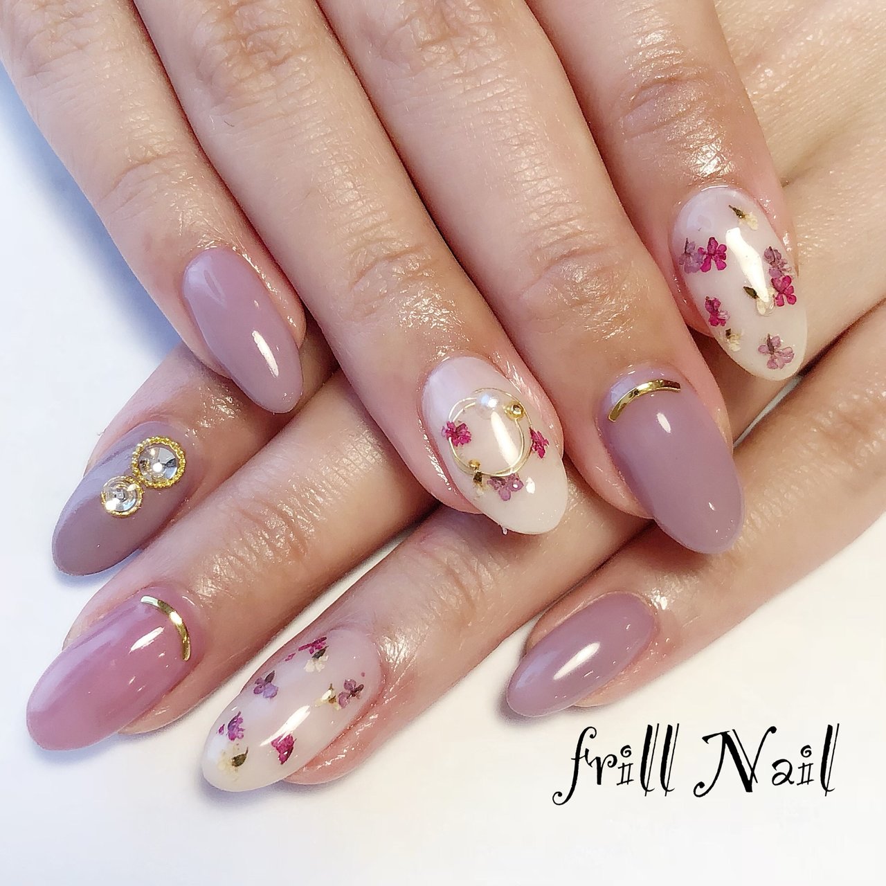 春 ハンド フラワー ミディアム ピンク Frillnailのネイルデザイン No 4115836 ネイルブック