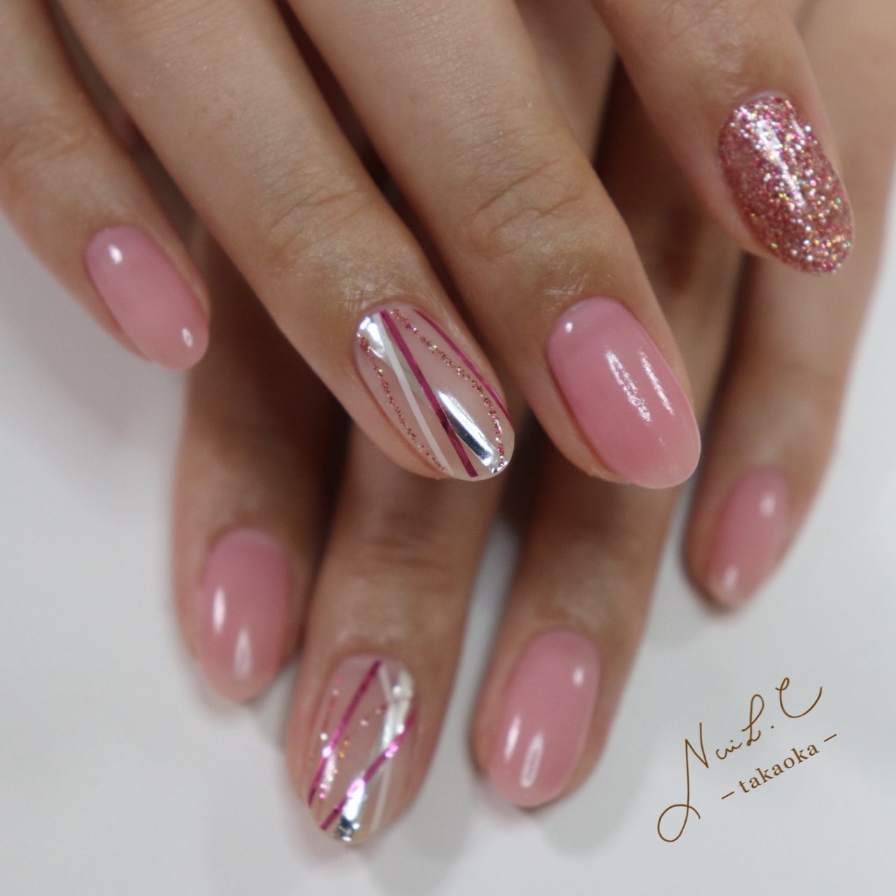 春 卒業式 入学式 ハンド ストライプ Nail C Takaokaのネイルデザイン No ネイルブック