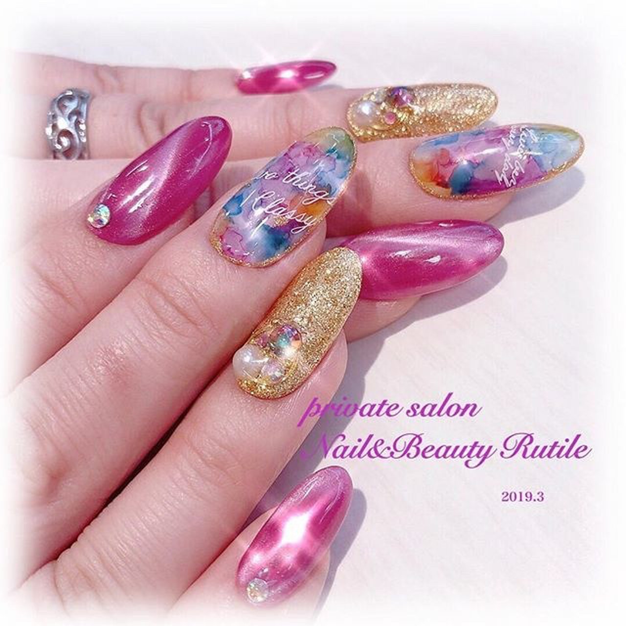 春 夏 リゾート ピンク パープル Nail Beautyrutile Risaのネイルデザイン No ネイルブック