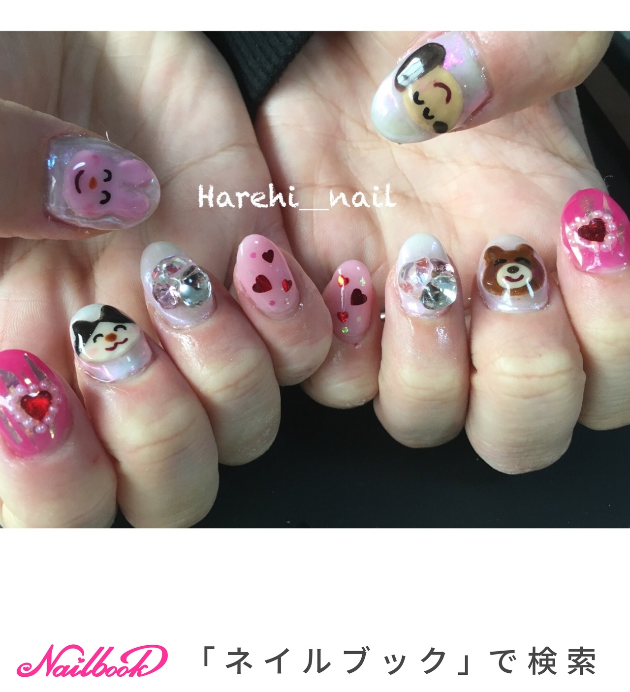 オールシーズン ハンド キャラクター 3d ミディアム Harehi Nailのネイルデザイン No ネイルブック