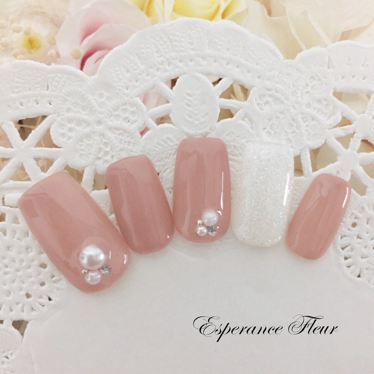 オフィス ブライダル デート 女子会 ハンド Esperance Fleur Nailのネイルデザイン No ネイルブック