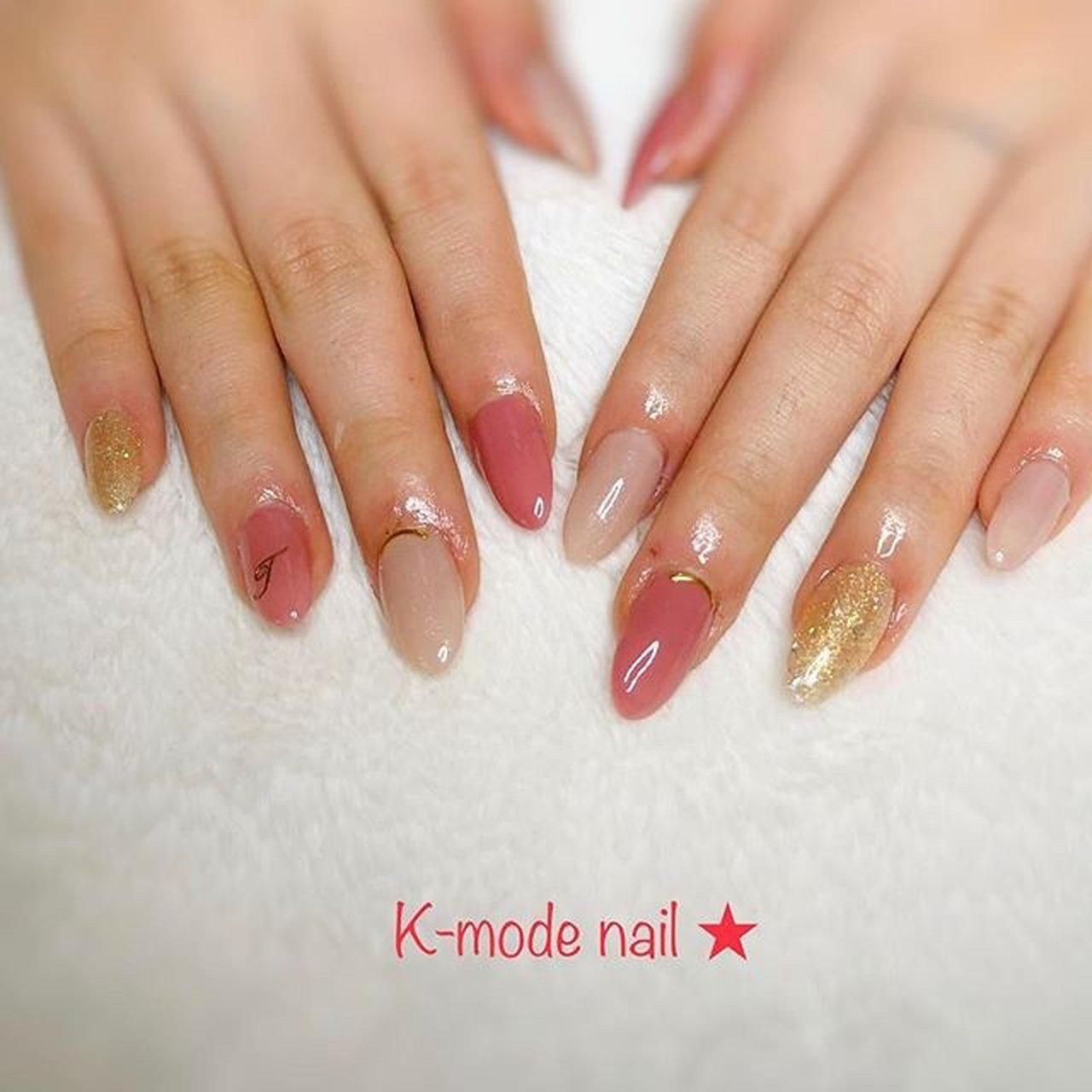 オールシーズン ハンド シンプル ラメ ミディアム Kmodeのネイルデザイン No ネイルブック