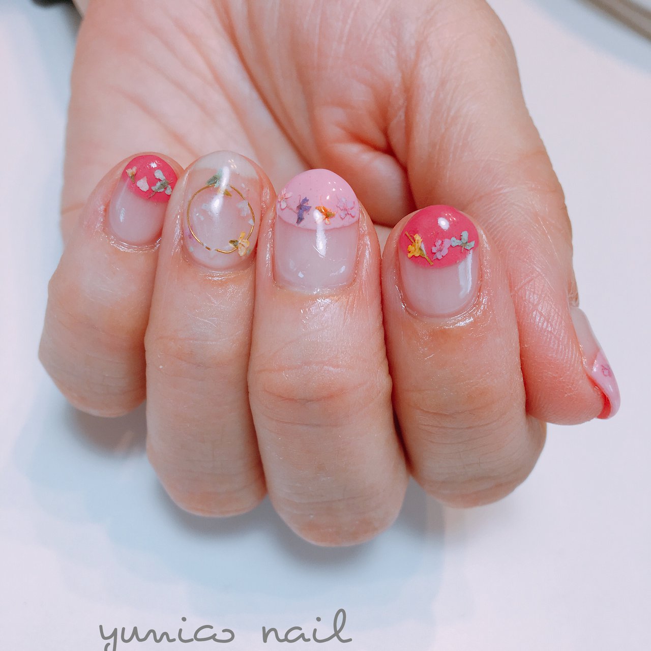 春 夏 秋 入学式 ハンド Yunico Nail ユニコネイル 熊本ネイルサロンのネイルデザイン No ネイルブック