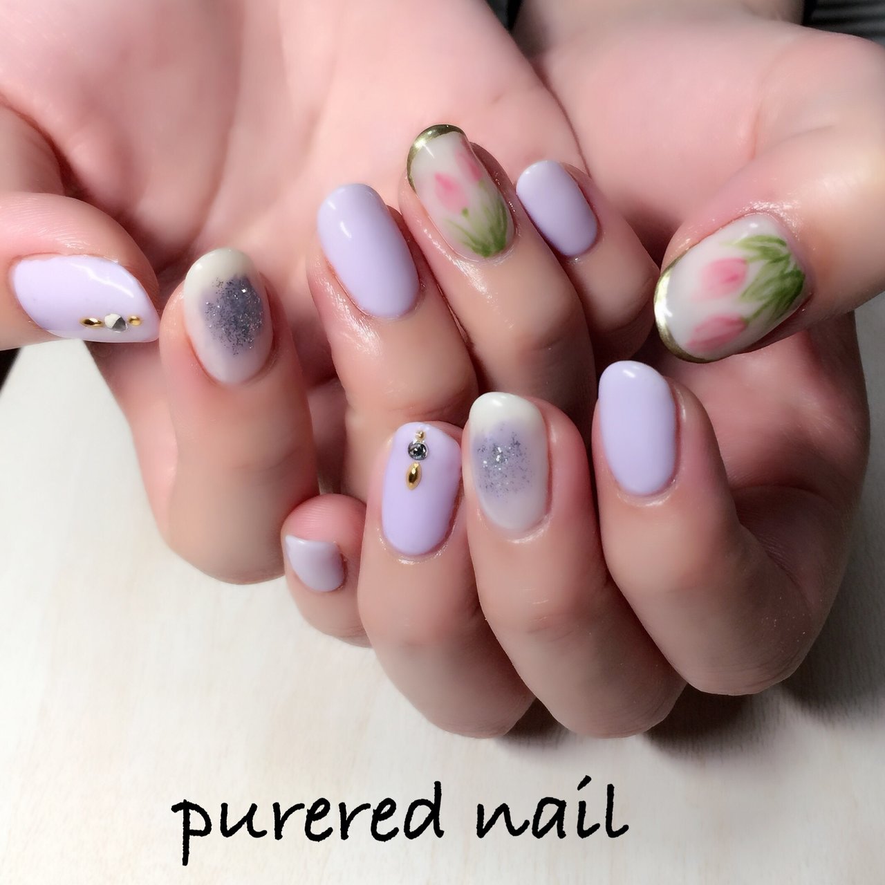 春 オールシーズン 入学式 旅行 ハンド Purered Nailのネイルデザイン No ネイルブック