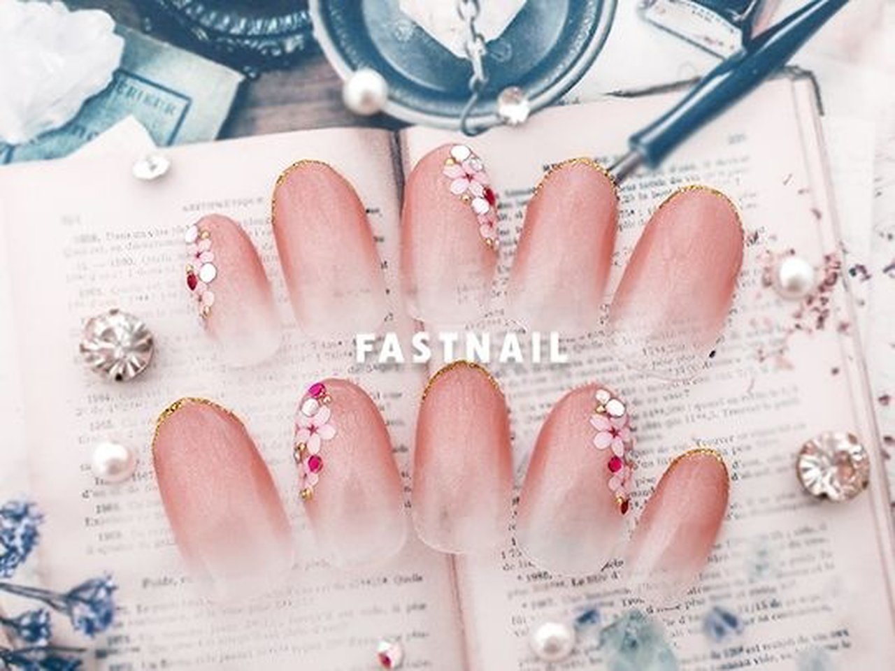 春 ハンド グラデーション 和柄 ミディアム Fast Nail ファストネイル のネイルデザイン No ネイルブック