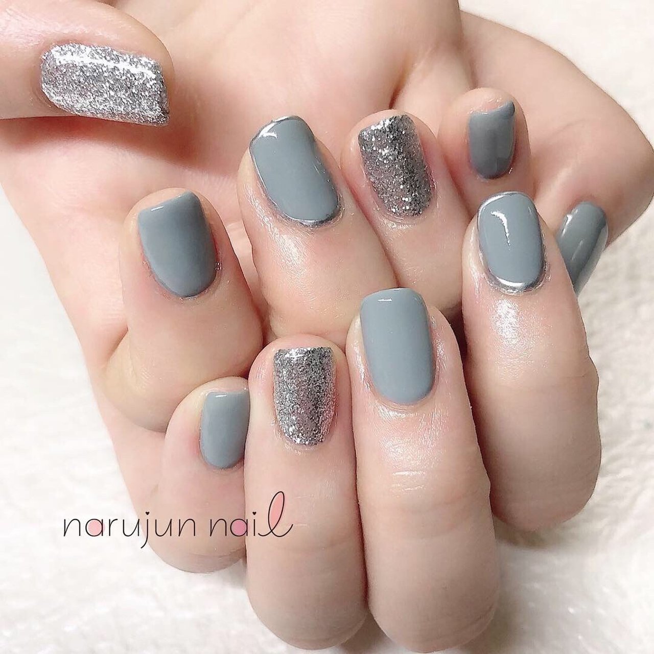 春 オールシーズン シンプル ワンカラー グレー Narujun Nailのネイルデザイン No ネイルブック